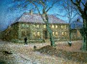 Nils Kreuger det gamla skolhuset oil painting